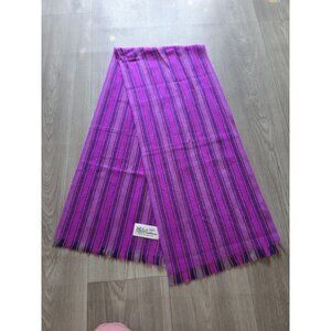 Purple & Pink Striped Cashmere Scarf  100% Cashmere  Made In England